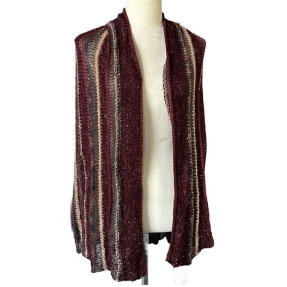 3/$20 Knitline Shimmering Semi-Sheer Sleeveless Sleeved Cape Top/Vest (M/L) - Picture 1 of 16